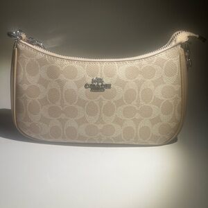 Coach Light Beige Signature Shoulder Bag